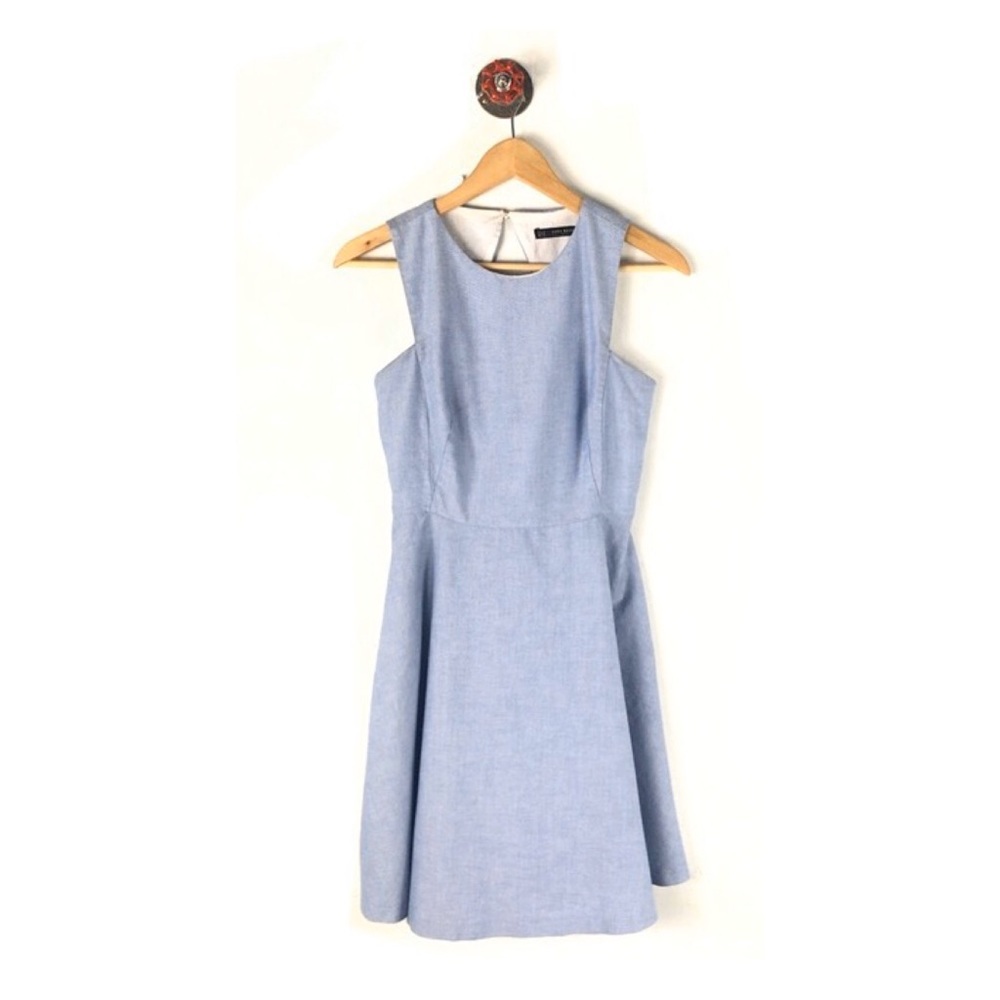 Zara xs dress Belle sleeveless light chambray